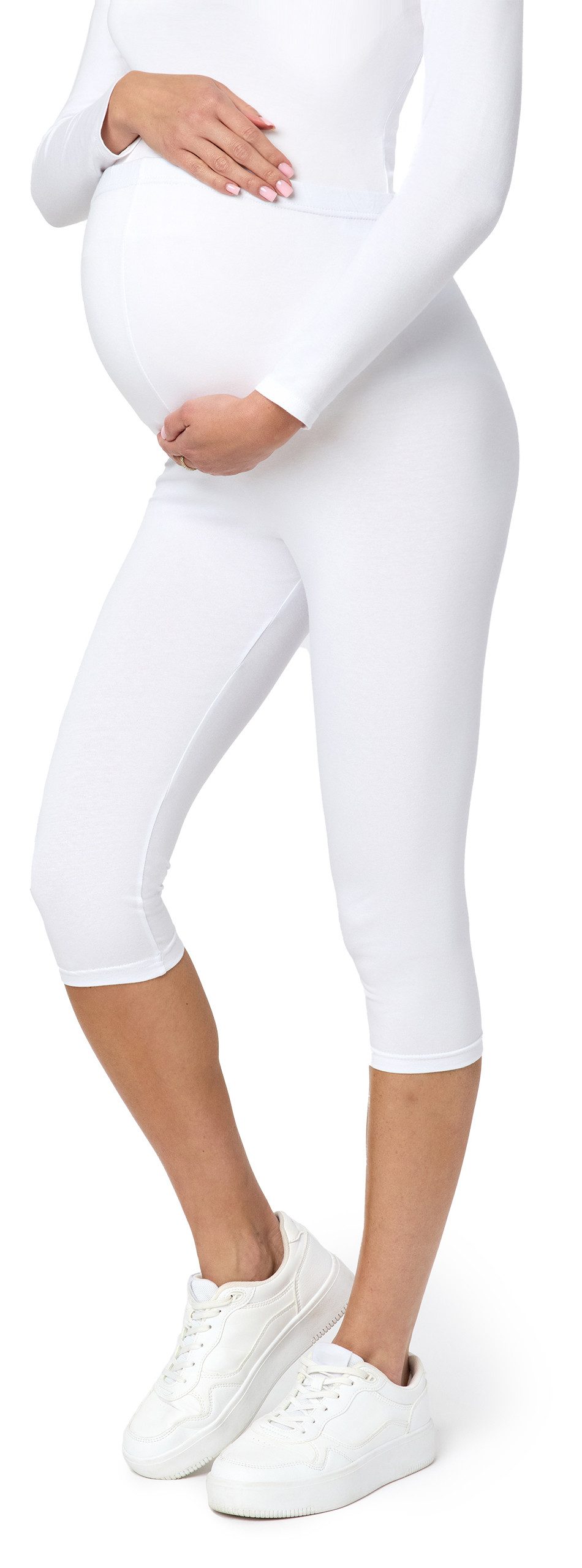 Be Mammy Umstandsleggings 3/4 Umstandhose BE20-229 (1-tlg) aus Baumwolle