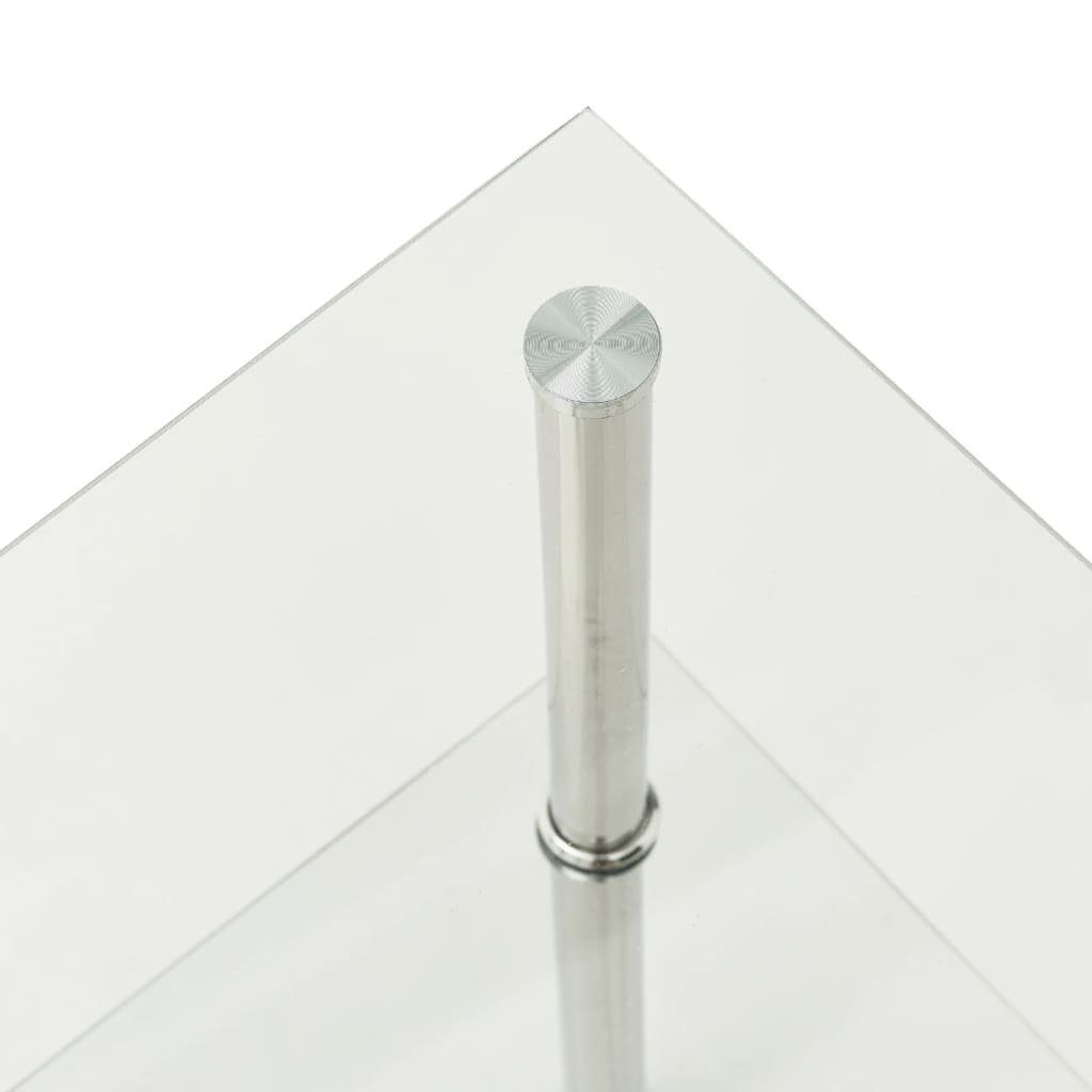 vidaXL Beistelltisch Beistelltisch mit 38x38x50 Transparent Ablagen (1-St) cm Hartglas 2
