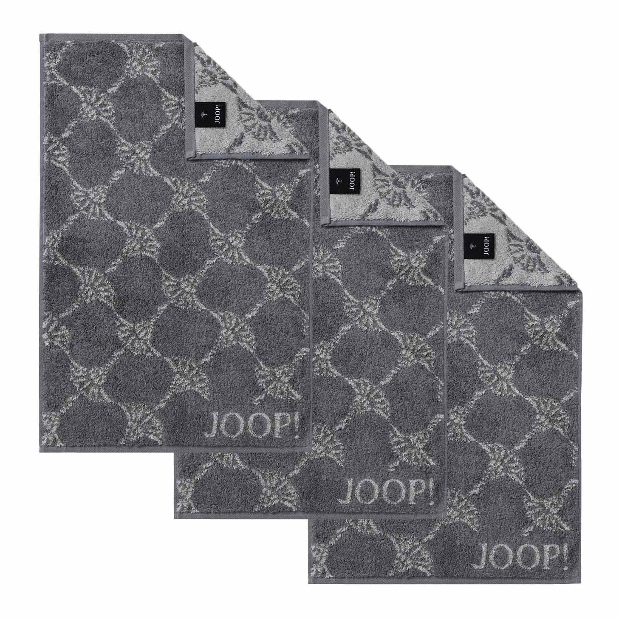 JOOP! Gästehandtücher Unisex Gästetuch 3er Pack Baumwolle, Frottier (Packung, 3-St)