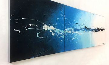 WandbilderXXL XXL-Wandbild Icy Power 210 x 60 cm, Abstraktes Gemälde, handgemaltes Unikat
