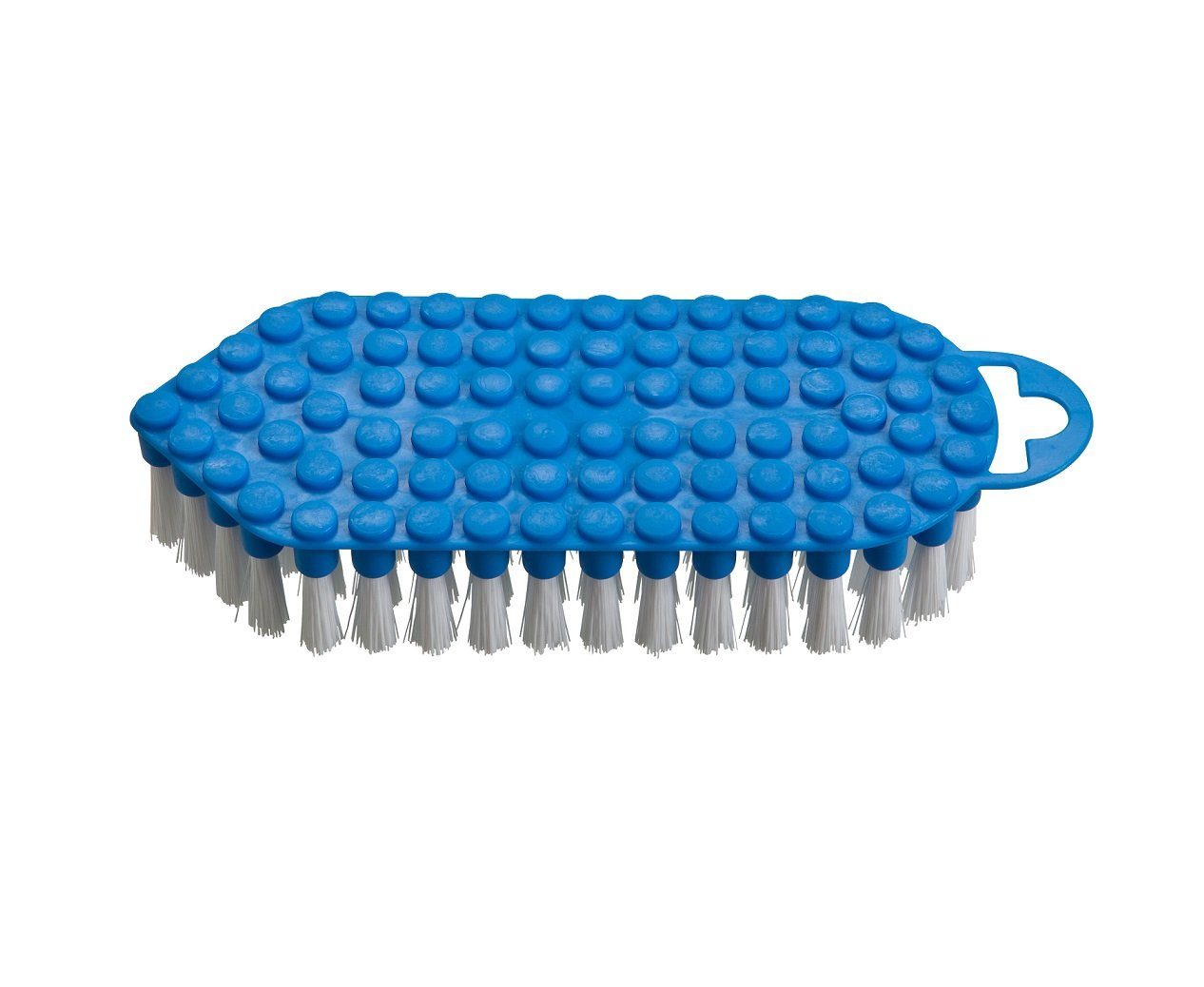 haug bürsten Reinigungsbürste 60325, flexible Scheuerbürste mit harten Borsten, blau, mit Rundungen und Kanten, aus PP - Made in Germany | Spülbürsten