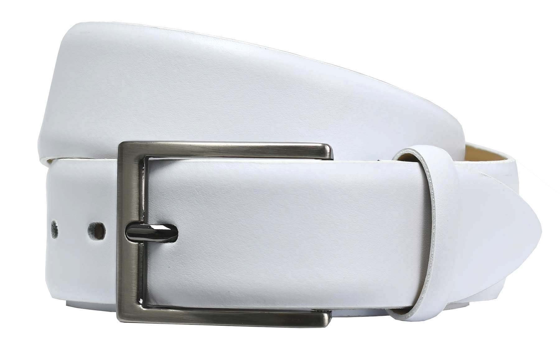 LLOYD Men’s Belts Ledergürtel LLOYD-Herren-Ledergürtel 35 mm Dorn-Schließe white