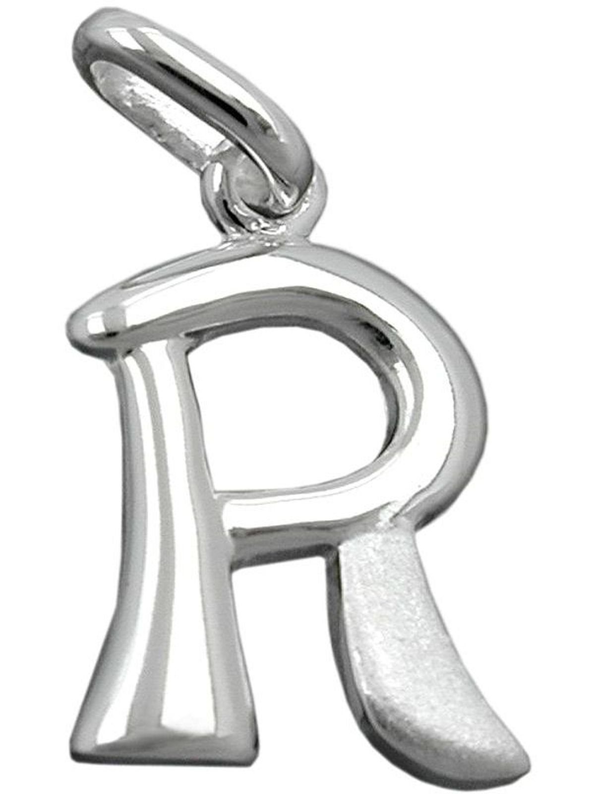 Gallay Buchstabenanhänger 15x10mm Buchstabe R teilmattiert glänzend Silber 925 (1-tlg)
