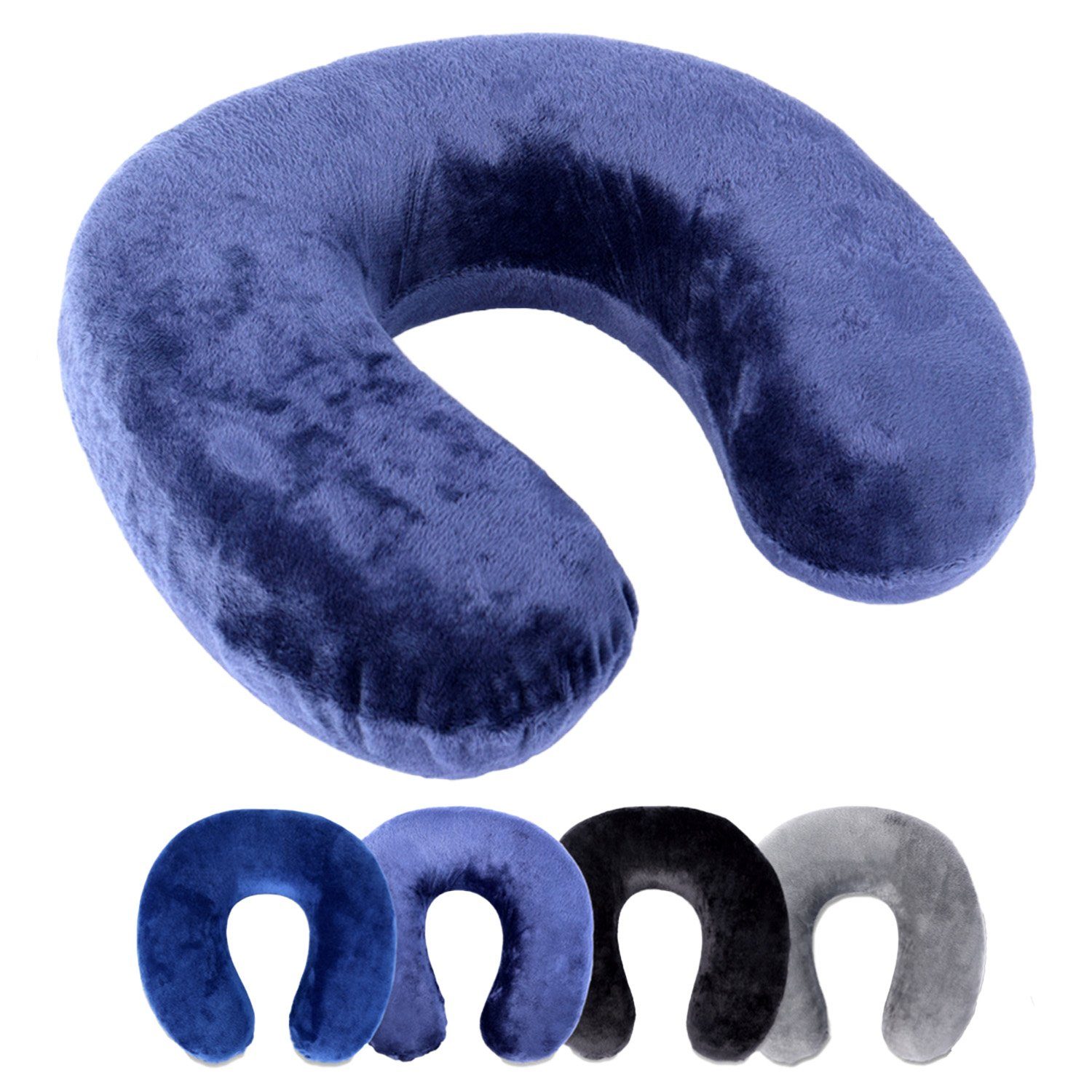 Pillow Nackenstützkissen Nackenhörnchen Reisekissen Memory-Schaum dunkelblau 4 Nackenkissen wählbar Travel Nackenhörnchen Schramm Schramm Neck Farben e.K. Rocco orthopädisches