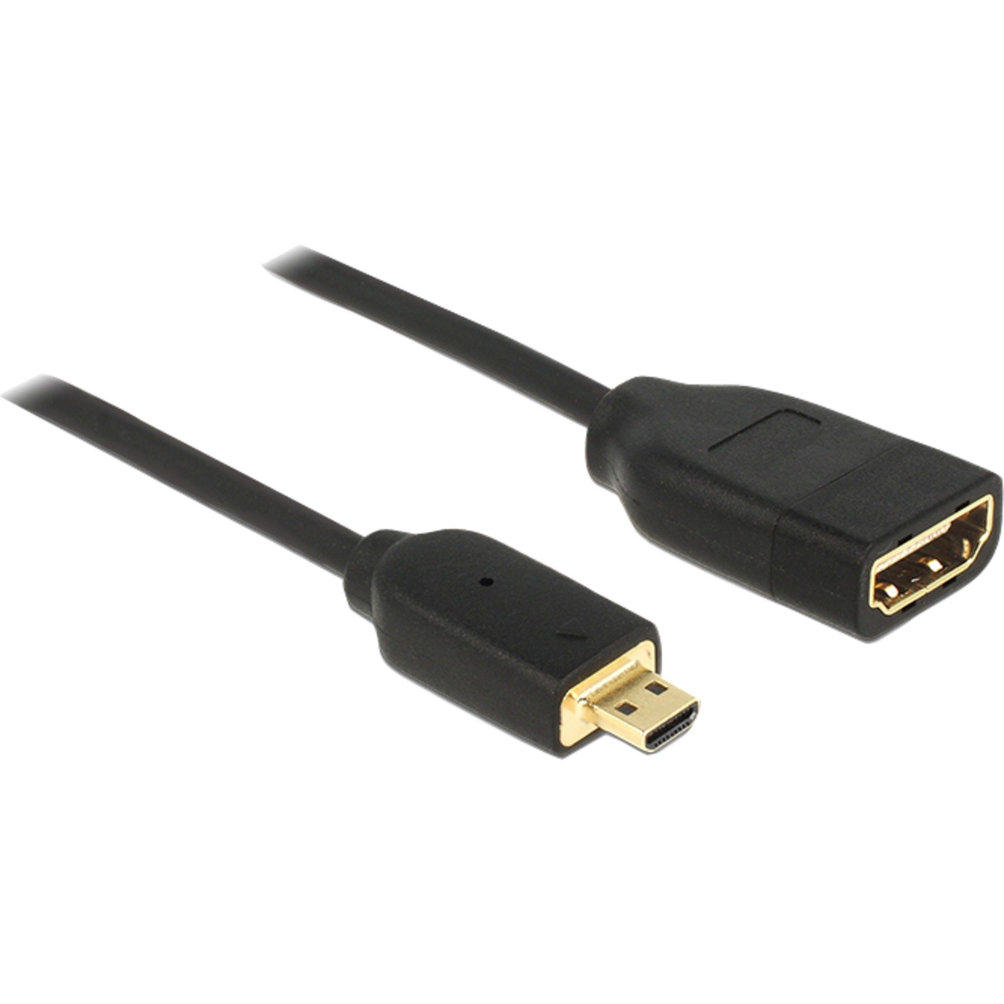 DeLOCK Adapterkabel micro HDMI - HDMI 4K, (20cm) Audio- & Video-Adapter