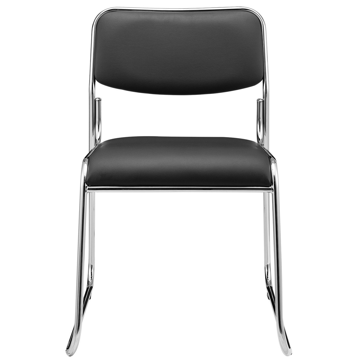 pro.tec Stapelstuhl, »Office« 4er Set stapelbar ergonomisch Kunstlederbezug Schwarz