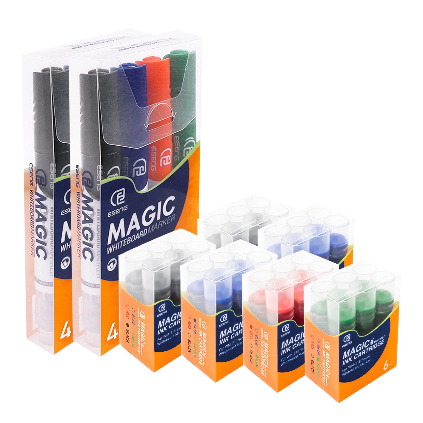 ESENG Whiteboard Marker MAGIC WM-218, nachfüllbar mit Tintenpatronen, trocken abwischbar