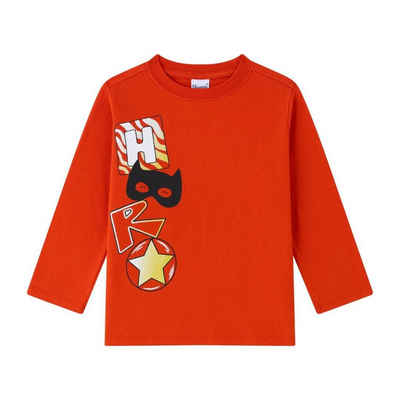 suebidou Longsleeve Langarmshirt T-Shirt für Jungen rot mit Helden-Motiv "Hero"