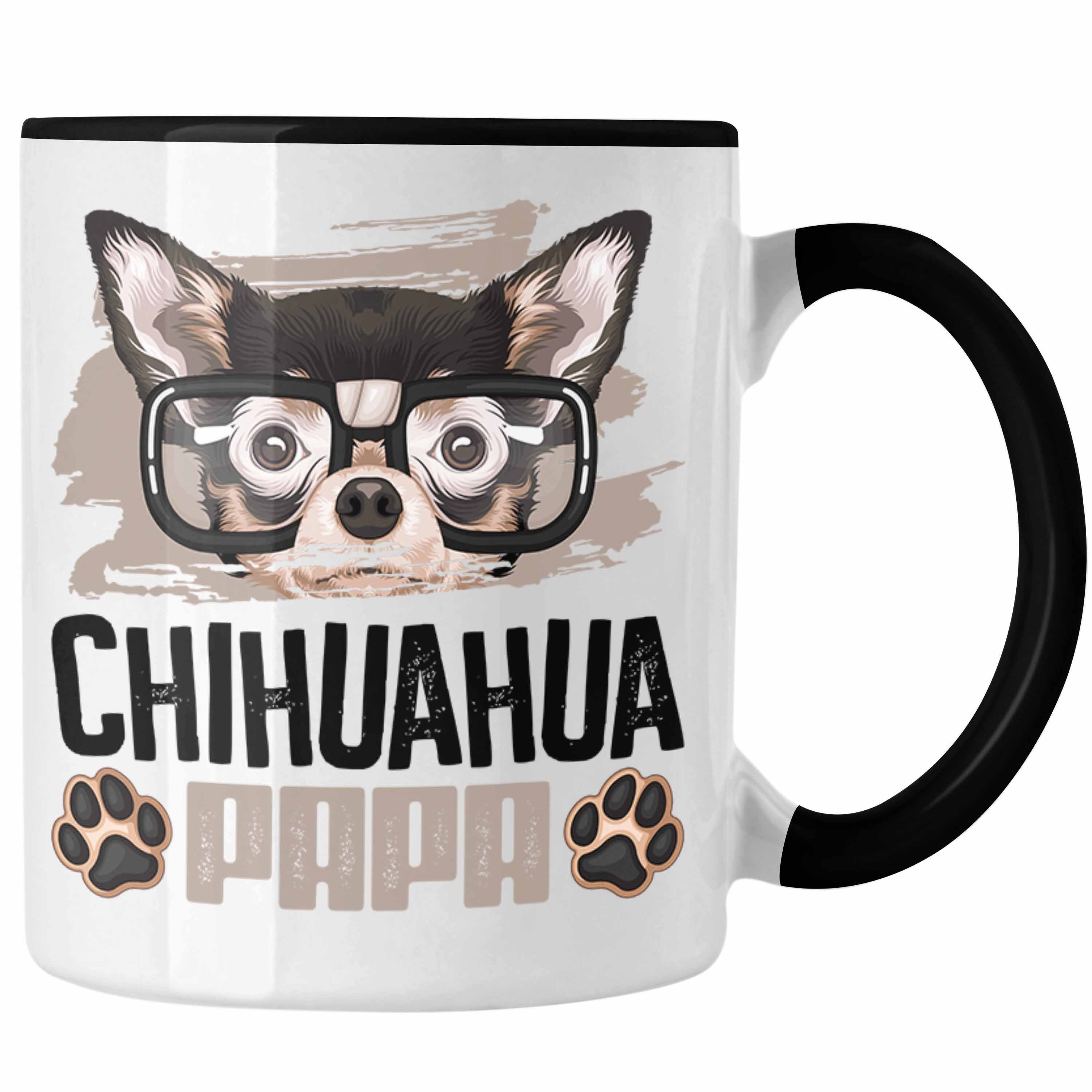 Trendation Tasse Chihuahua Papa Besitzer Tasse Geschenk Lustiger Spruch Geschenkidee Ch Schwarz