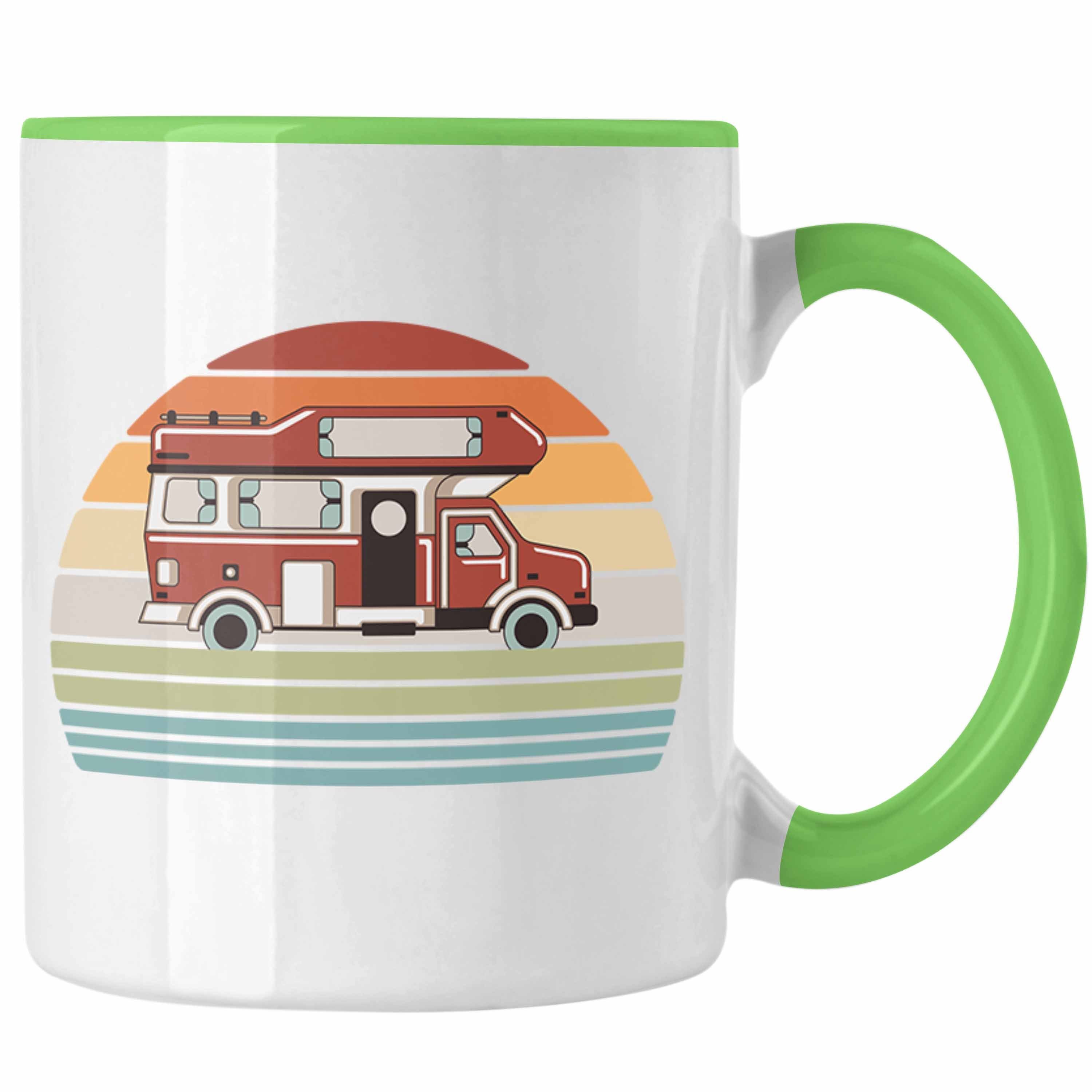 Trendation Tasse Trendation - Wohnwagen Camper Tasse Geschenke Wohnmobil für Männer Campingwagen Geschenkidee Zubehör Camping Opa Oma Rentner Lustig Grafik Grün