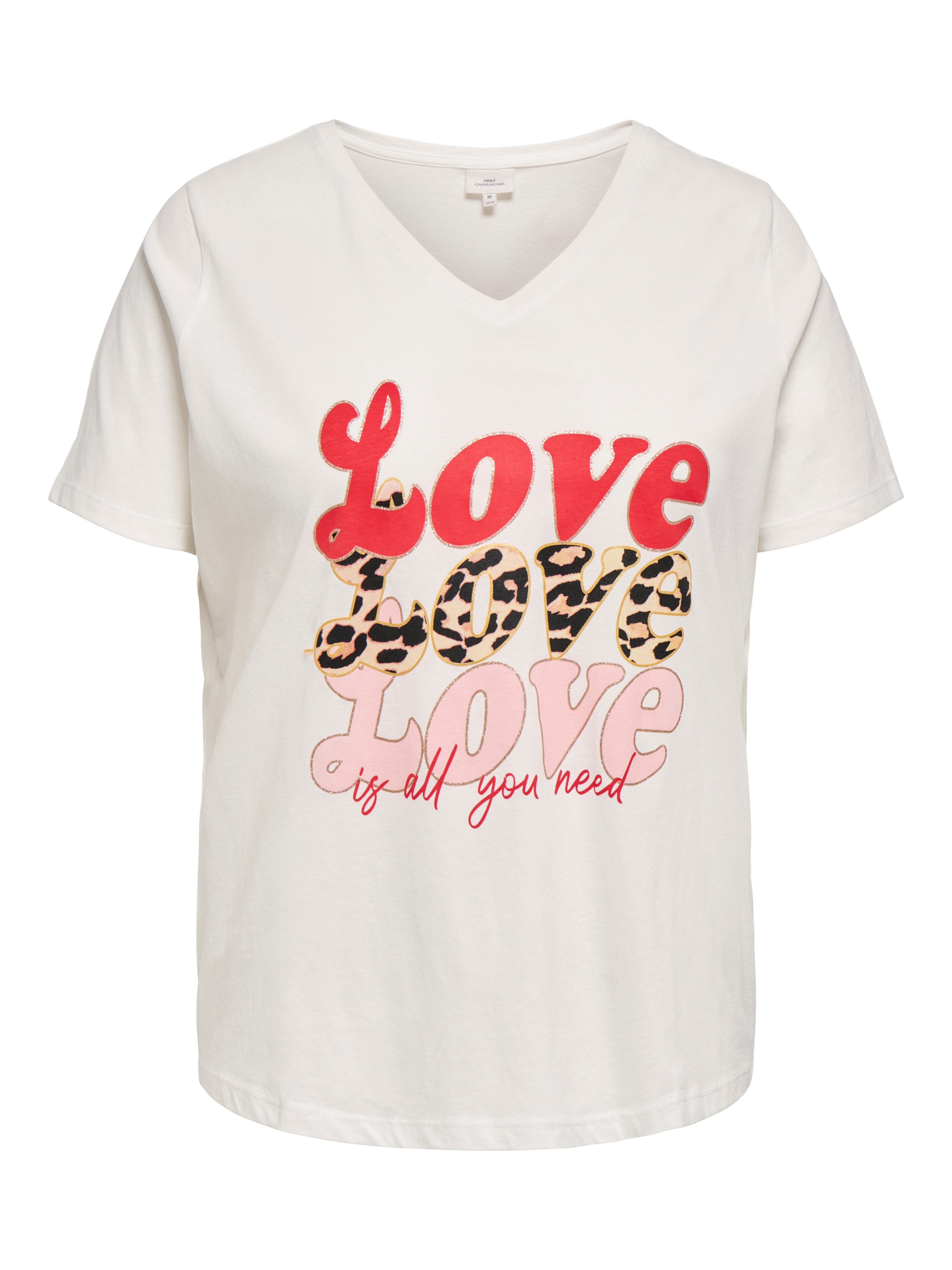 ONLY CARMAKOMA V-Shirt CARMAEBELL LIFE S/S V-NECK REG TEE JRS