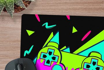 MuchoWow Gaming Mauspad Gaming - Controller - Schwarz (1-St), Mousepad mit Rutschfester Unterseite, Gaming, 40x40 cm, XXL, Großes