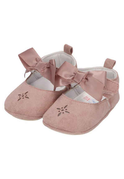 Sterntaler® Babyballerina Schleife Krabbelschuh (1-tlg., Baby Hausschuhe mit Satinschleife, Babyschuhe weich) Krabbelschuhe Baby mit rutschfester Sohle, Babyschuh aus Canvas