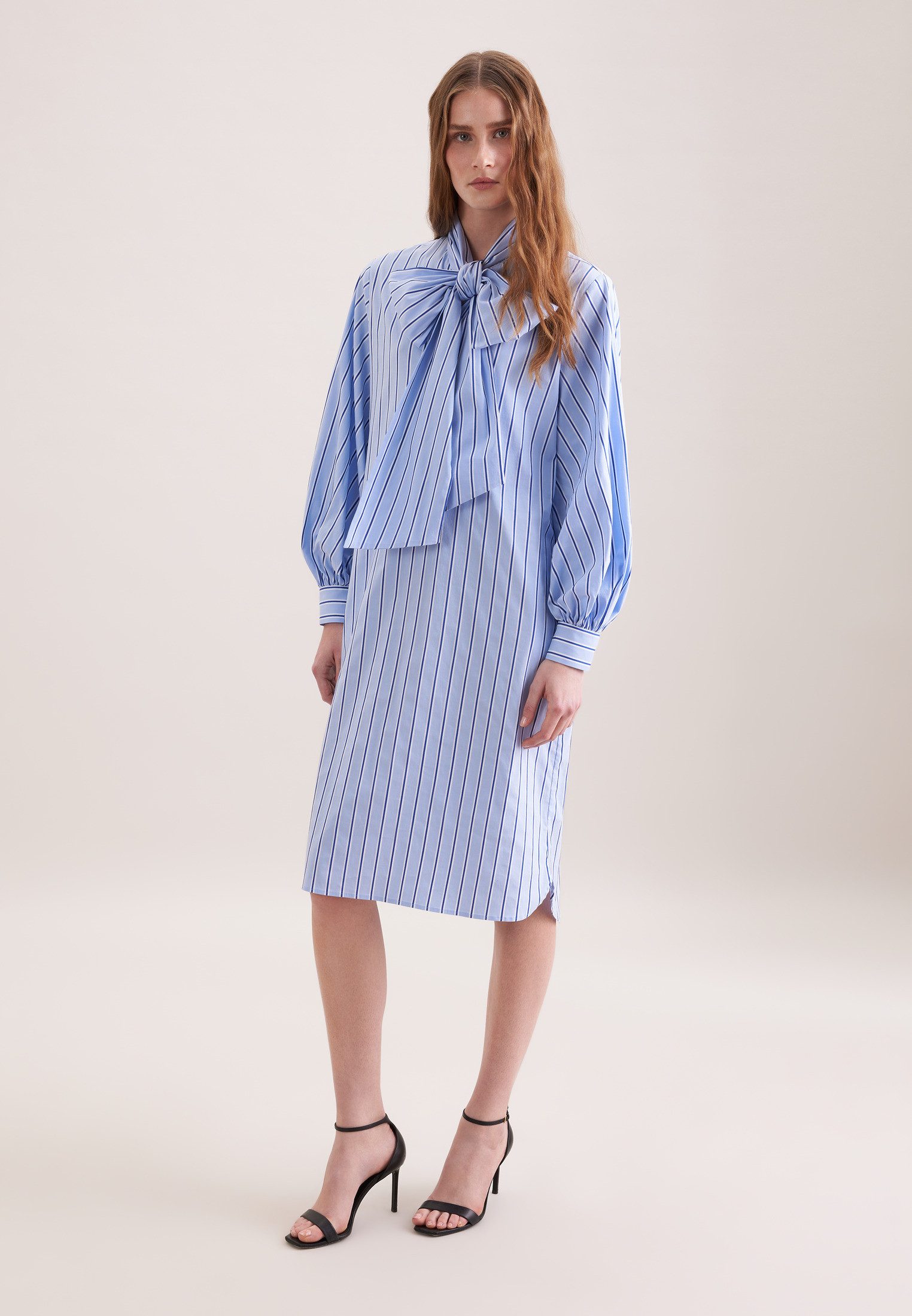 seidensticker Sommerkleid 1/1 Binderkragen Gestreift