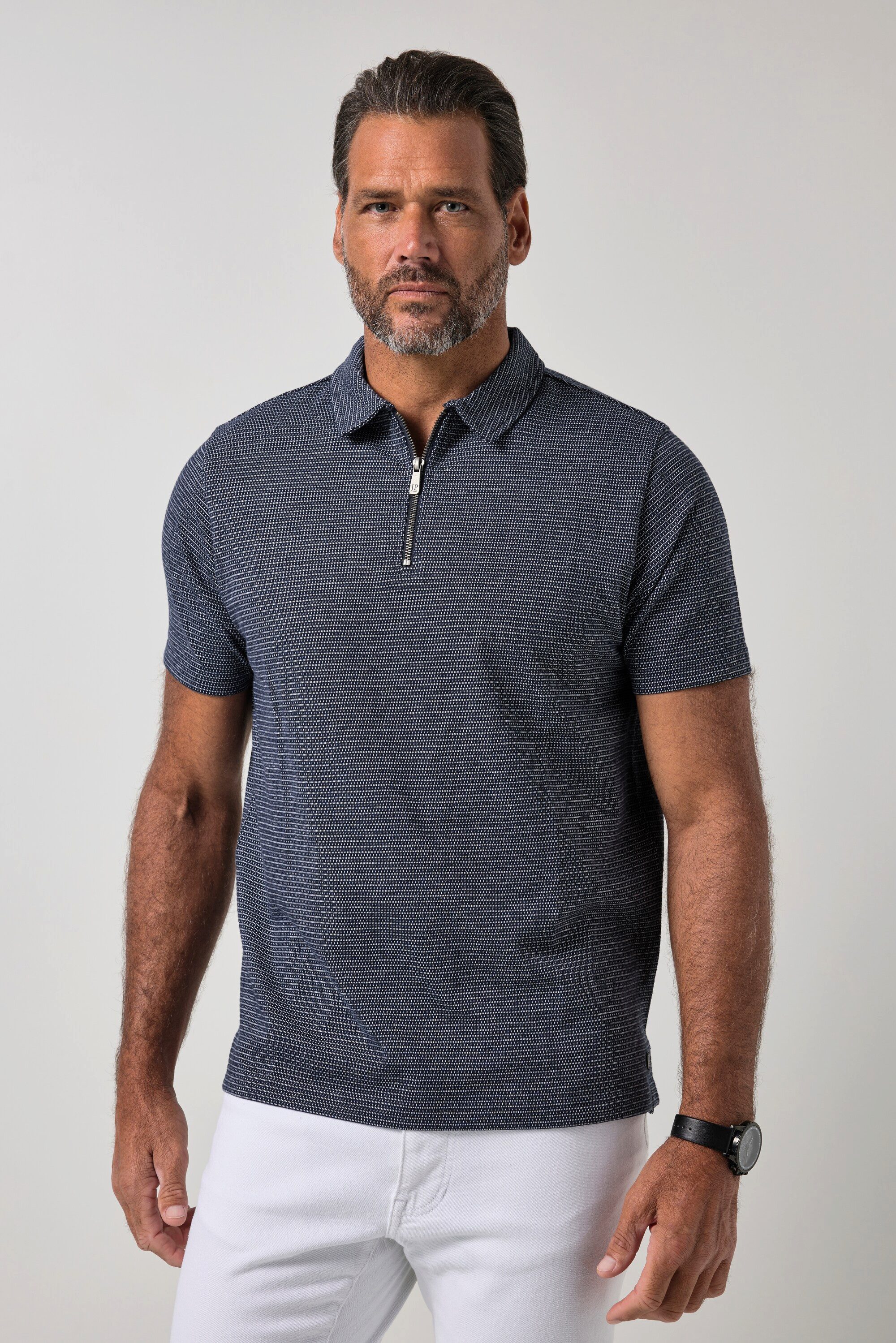 Poloshirt Poloshirt FLEXNAMIC® Halbarm Jacquard Zipper