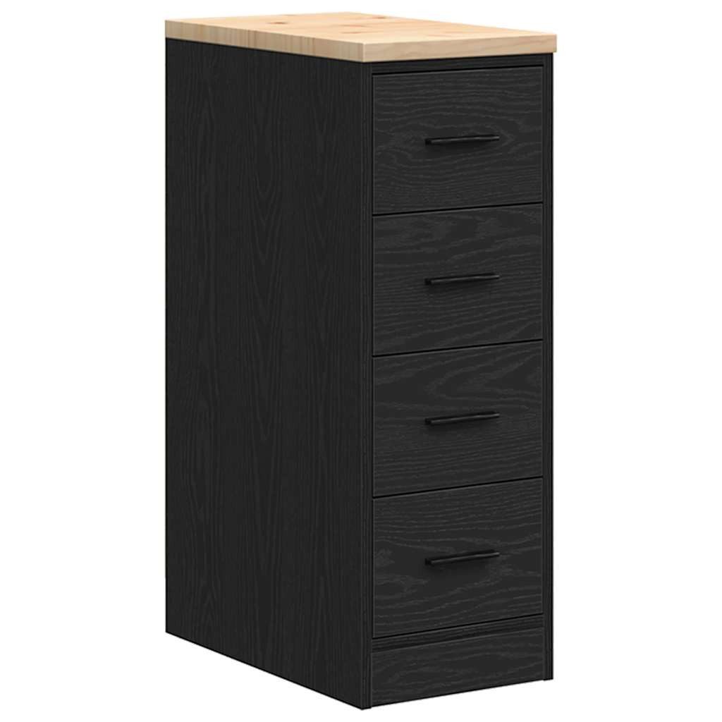 vidaXL Schrankmodule Garagen-Aufbewahrungsschrank Schwarz Massivholz Kiefer günstig online kaufen