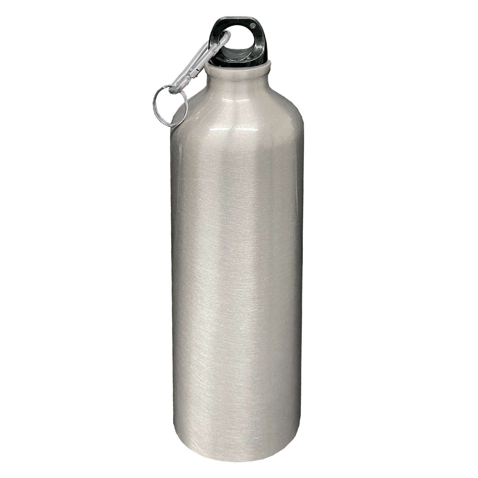 HAC24 Trinkflasche Aluminium Wasserflasche Alu Sportflasche Fahrradflasche Aluflasche, 0,75l, mit Karabiner
