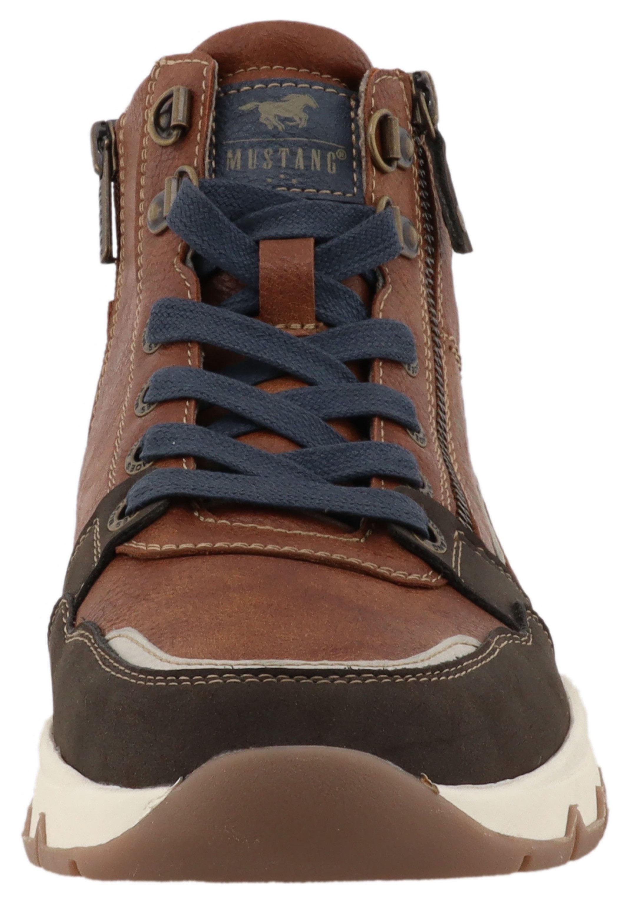 Mustang Shoes Mart Sneaker High Top Sneaker, Schnürboots mit Reißverschluss