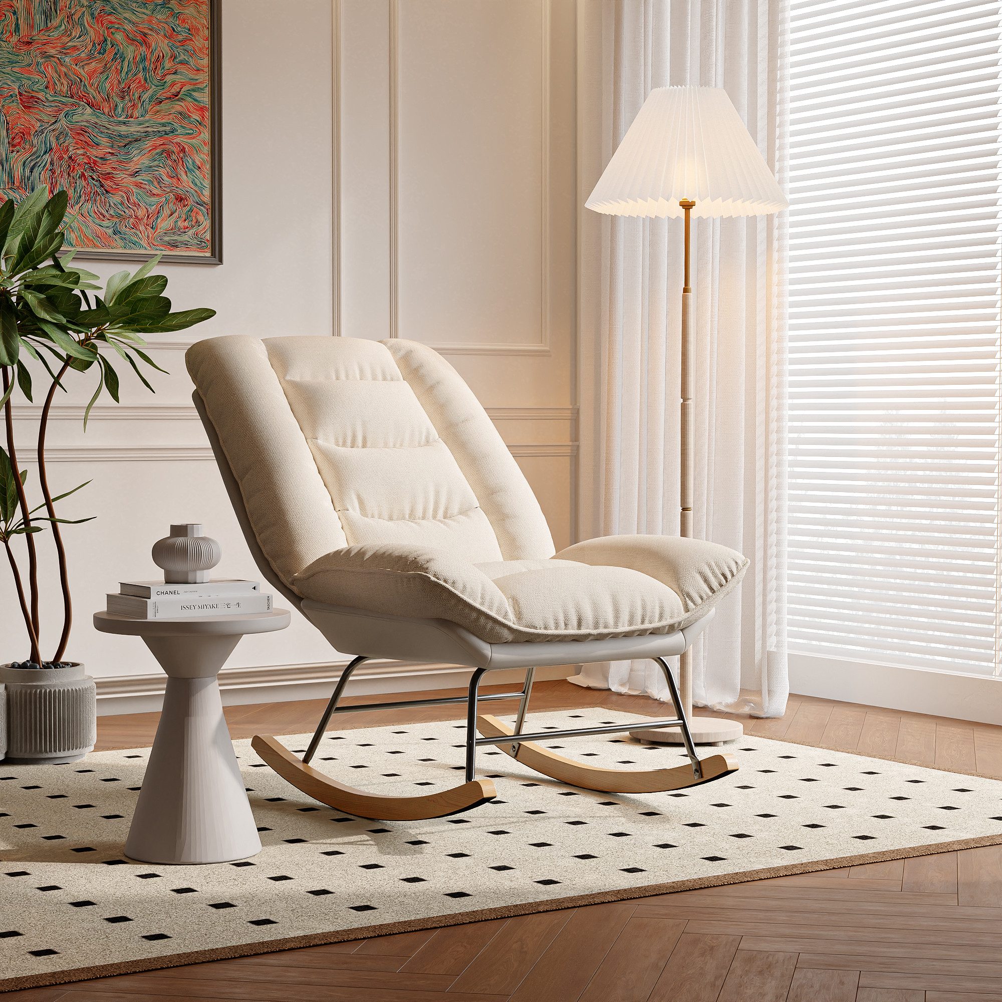 Furnishings Home Schaukelstuhl Reißverschluss Relaxsessel mit hoher Rückenl günstig online kaufen