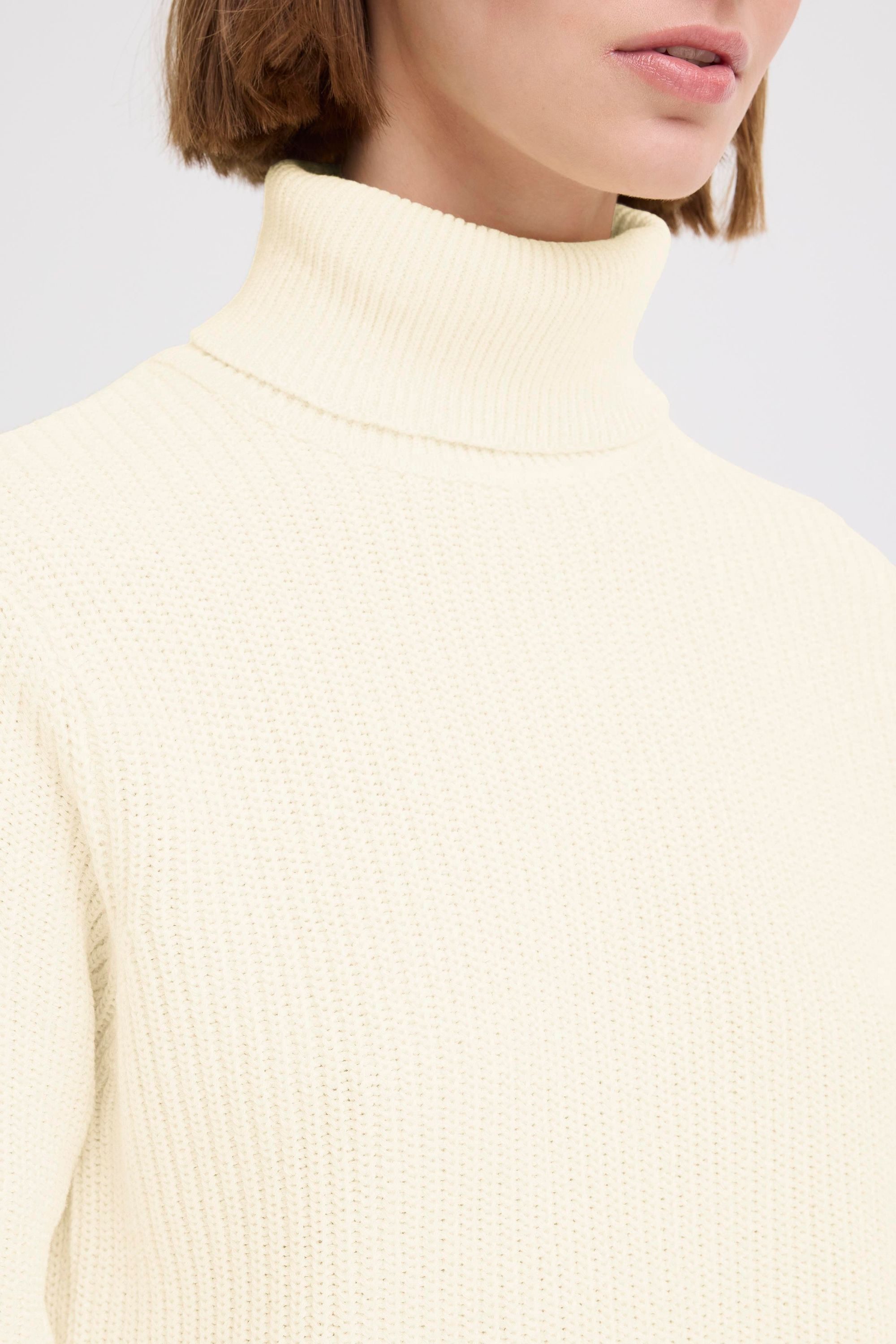 OXMO Rollkragenpullover OXKimse Modischer Rollkragenpullover aus Grobstrick-Qualität