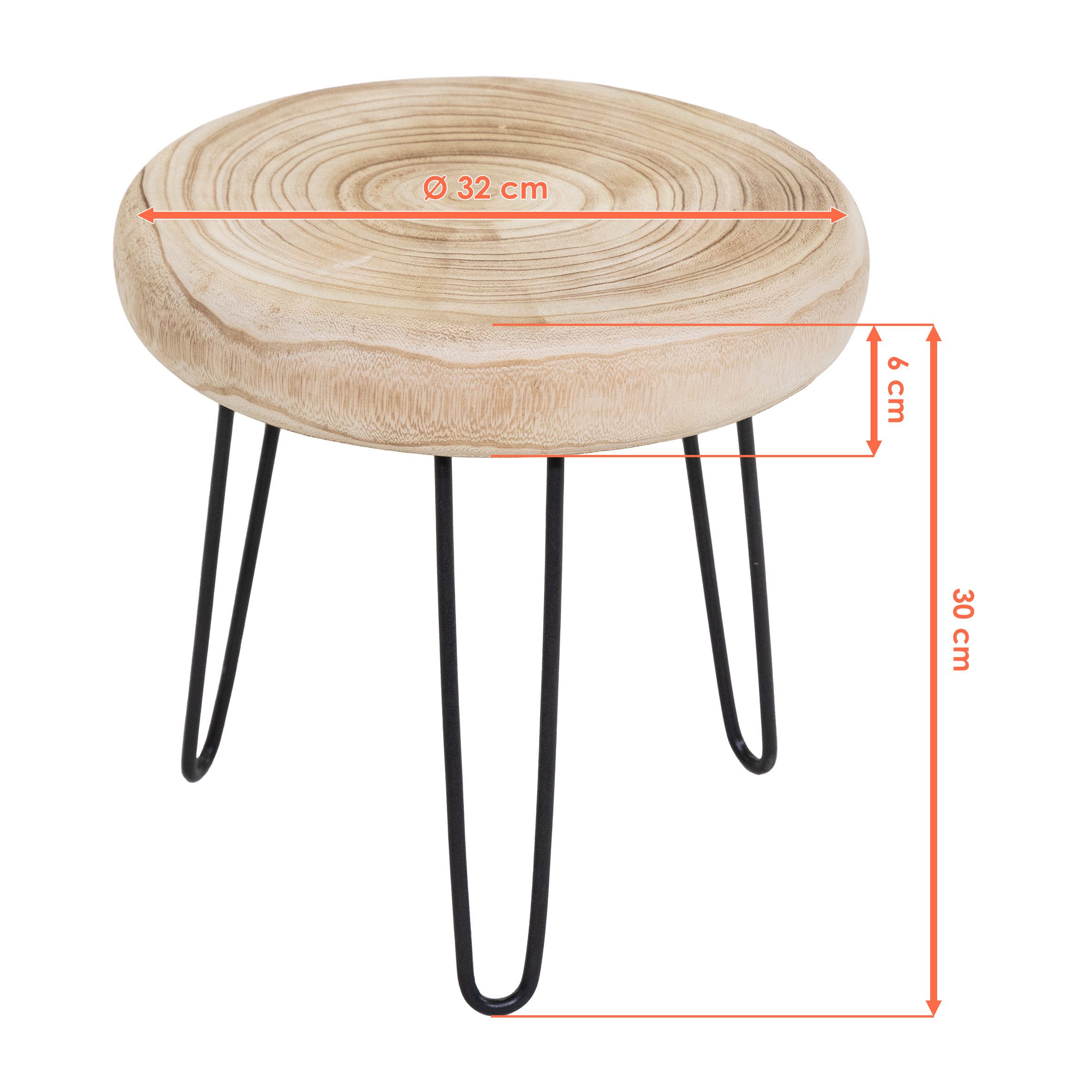 Spetebo Blumenhocker Holz Pflanzenständer natur mit 3 Beinen - 32 cm (Anzah günstig online kaufen