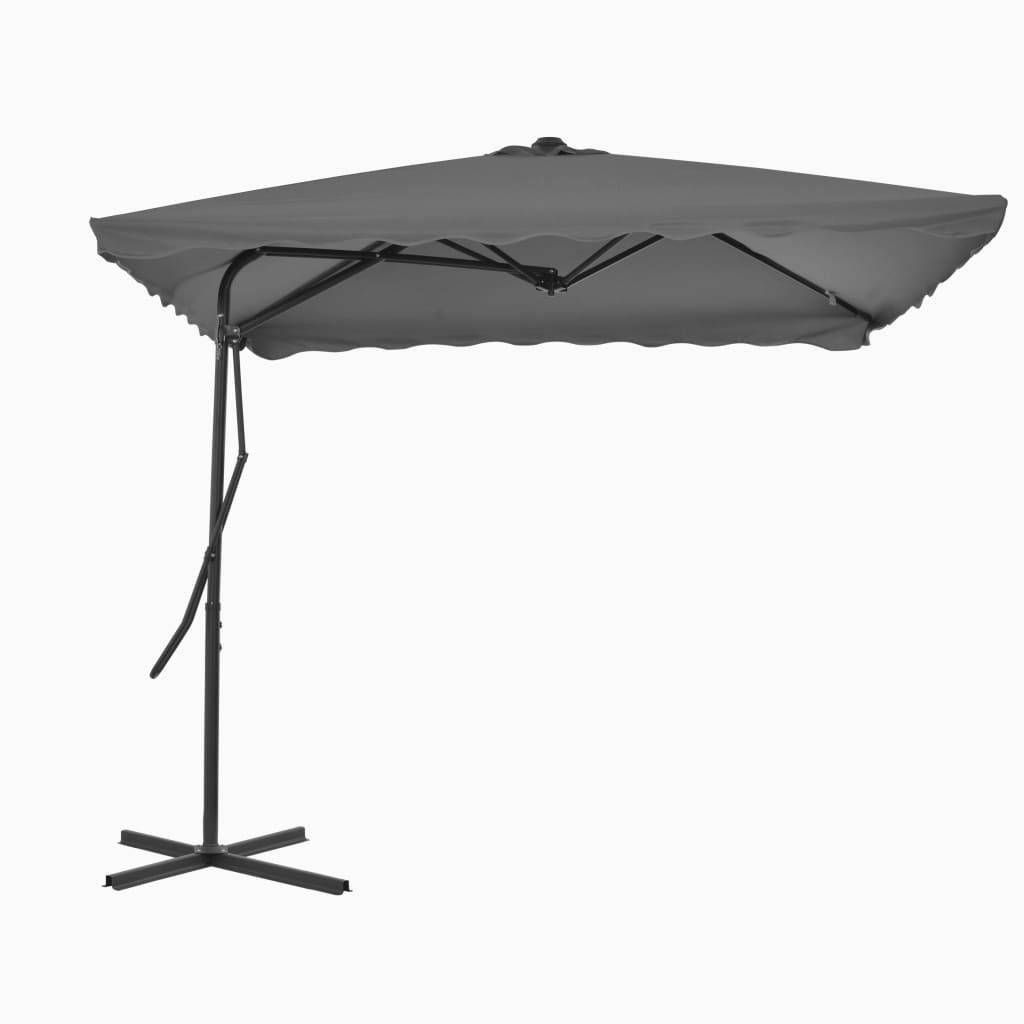 vidaXL Sonnenschirm Sonnenschirm mit Stahl-Mast 250x250 cm Anthrazit