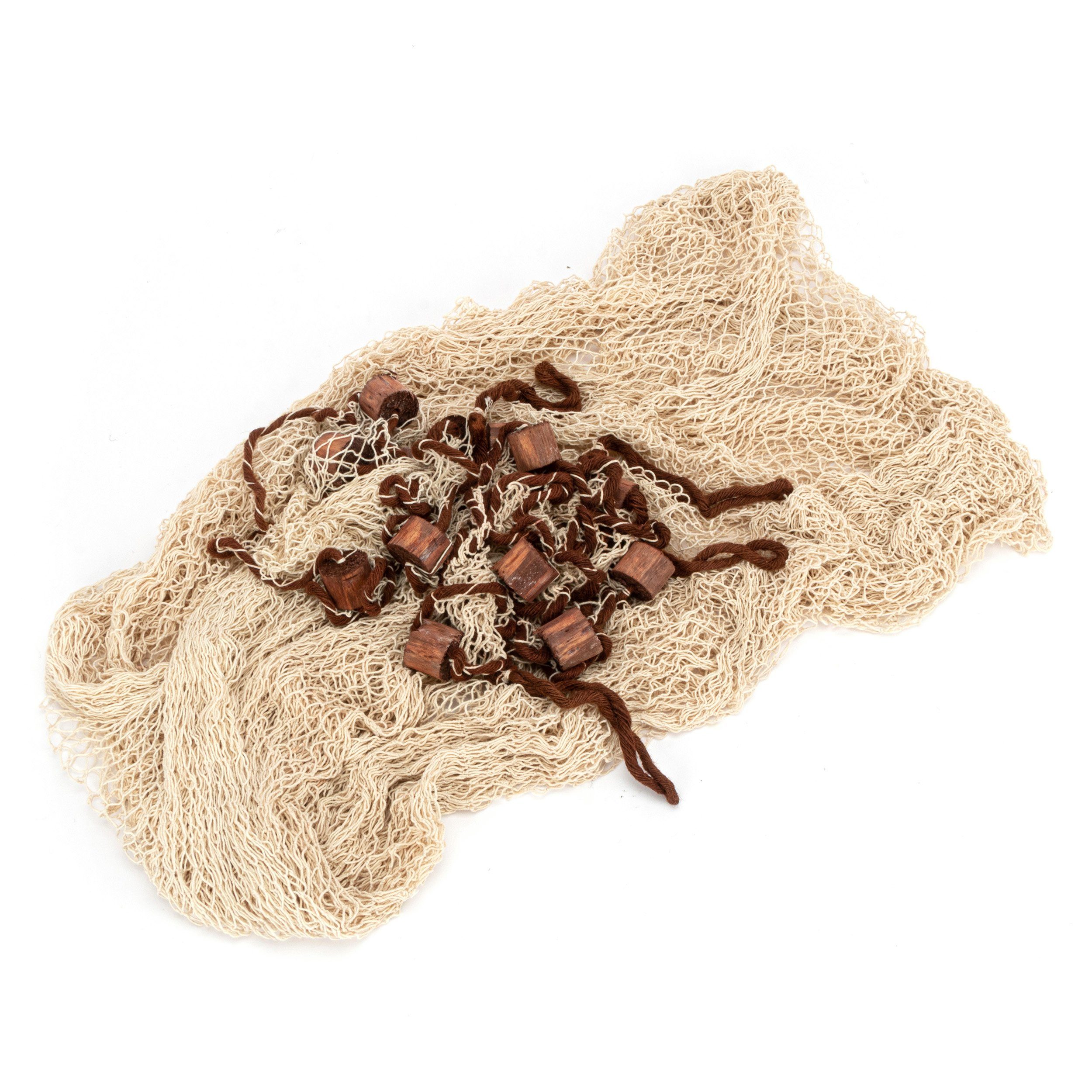 NKlaus Dekofigur Fischernetz 340x340cm naturfarbe mit Schwimmern 100% Baumwolle mariti, Made in Germany