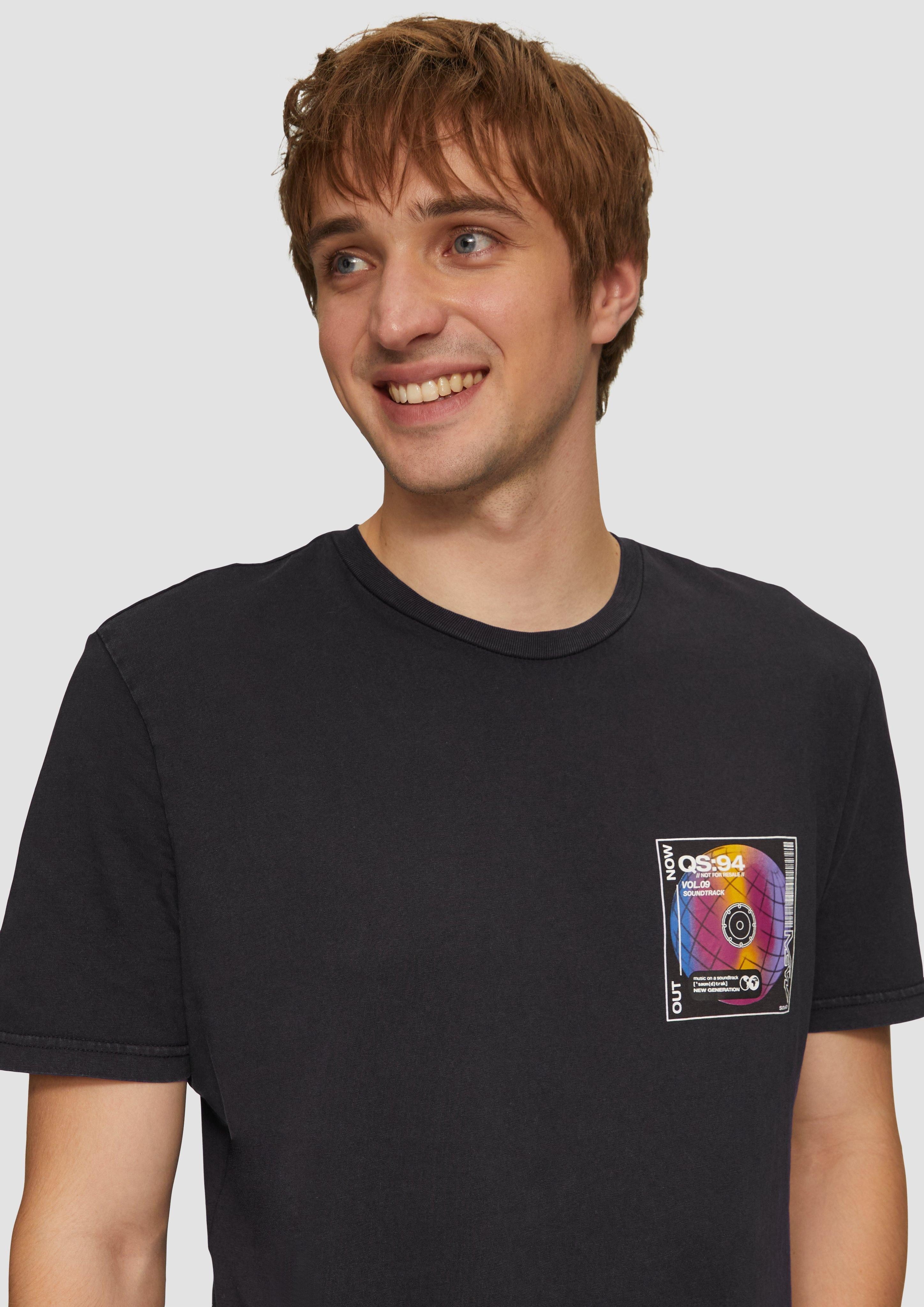 QS Kurzarmshirt Gewaschenes T-Shirt mit Front- günstig online kaufen