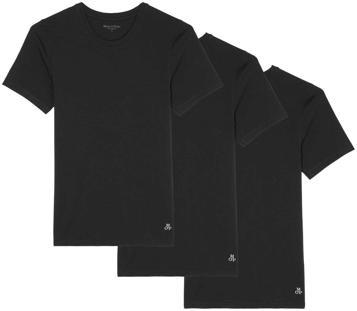 Marc O'Polo T-Shirt (Packung, 3-tlg) Schwarz