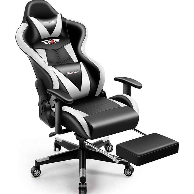 Mucola Gaming Chair »Gamingstuhl + Fußablage Bürostuhl Racing Schreibtischstuhl Chefsessel«