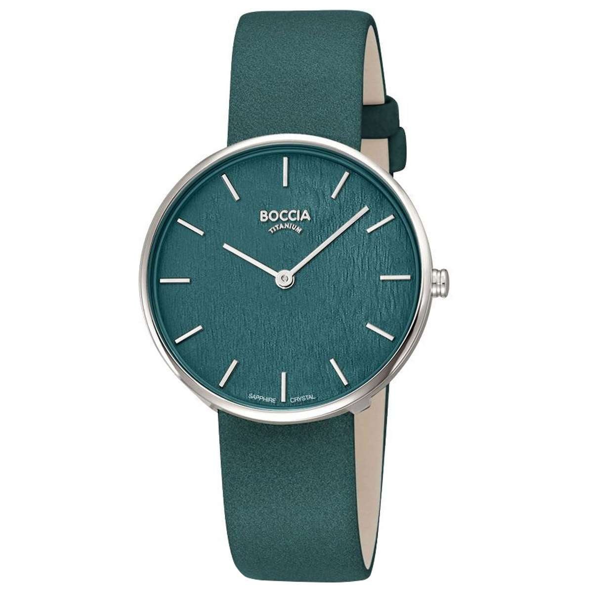 Boccia Quarzuhr 3387-02, für Damen Quarz Titan Dunkelgrün