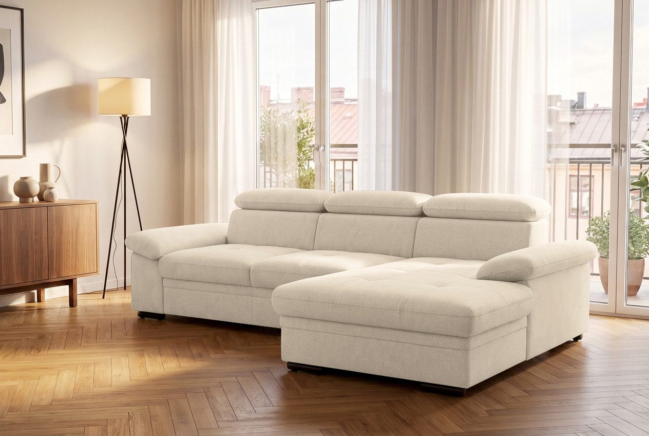 sit&more Ecksofa Viola L-Form, B: 260 cm, Arm- & Kopfteilverstellung, optional Schlaffunktion, Sofa mit Komfortsitz