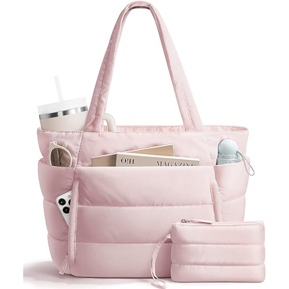 nsihing Umhängetasche Handtasche Damen Shopper Schultertasche Damen Tote Bag, Puffer-Tragetasche für Damen, leichte, bauschige Arbeitshandtasche