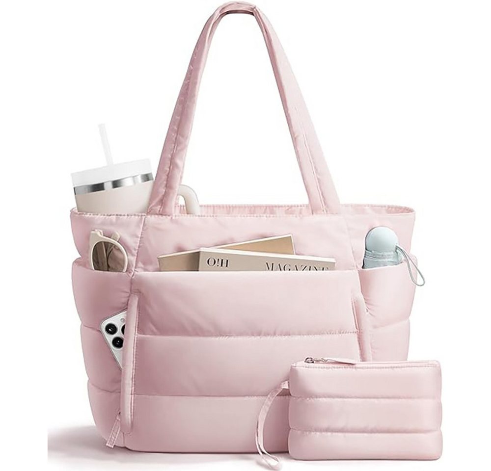nsihing Umhängetasche Handtasche Damen Shopper Schultertasche Damen Tote Bag, Puffer-Tragetasche für Damen, leichte, bauschige Arbeitshandtasche