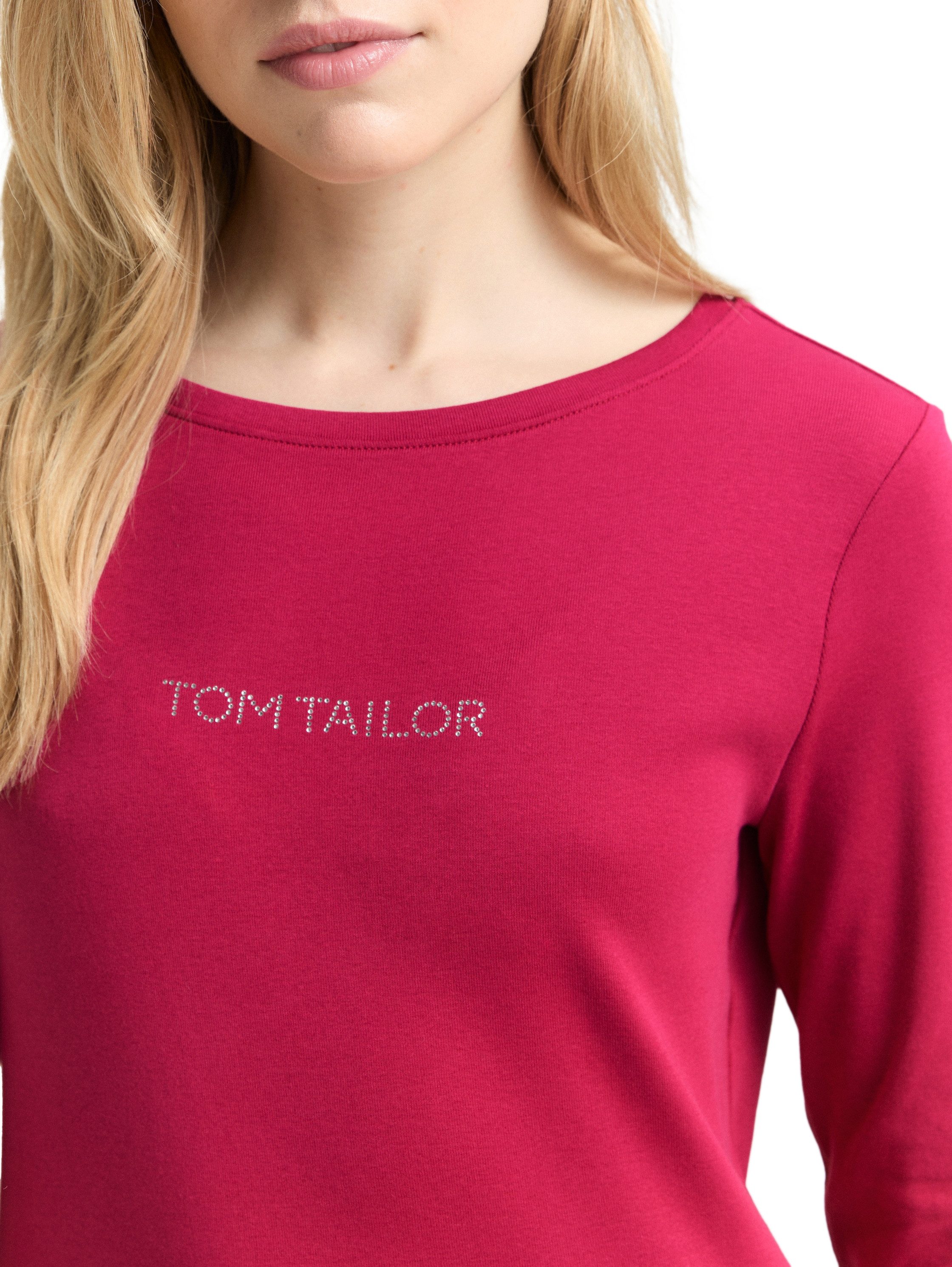 TOM TAILOR 3/4-Arm-Shirt mit Logo Schriftzug