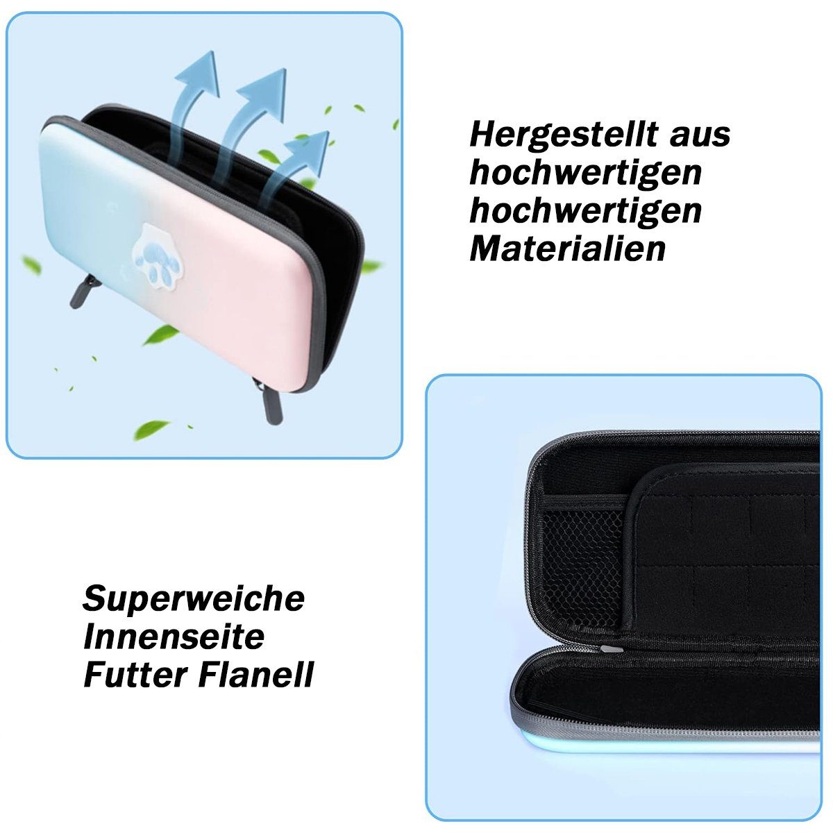 Jormftte Spielekonsolen-Tasche Tasche für Nintendo Switch Verlauf2 Lite,Tragetasche,für Lite Blaurosa Switch