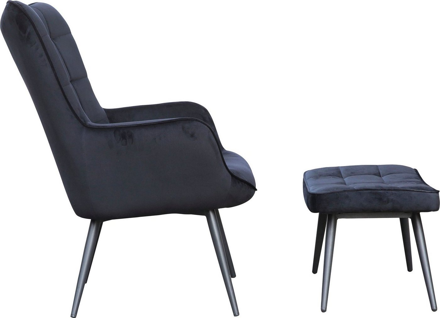 byLIVING Sessel »Uta« (1-St), wahlweise mit oder ohne Hocker, in Cord, Samt oder Webstoff-kaufen