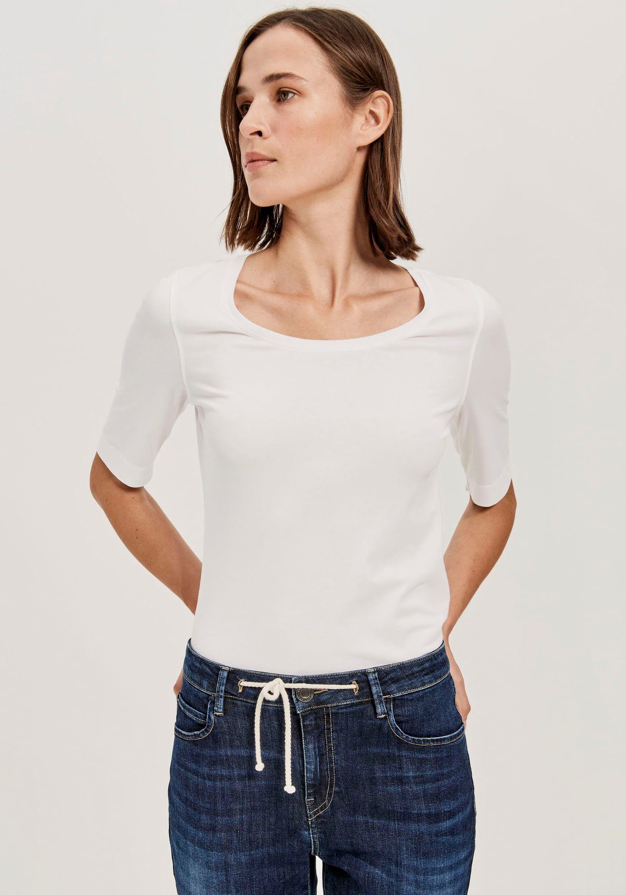 OPUS Rundhalsshirt Sanika in cleaner Basic-Form