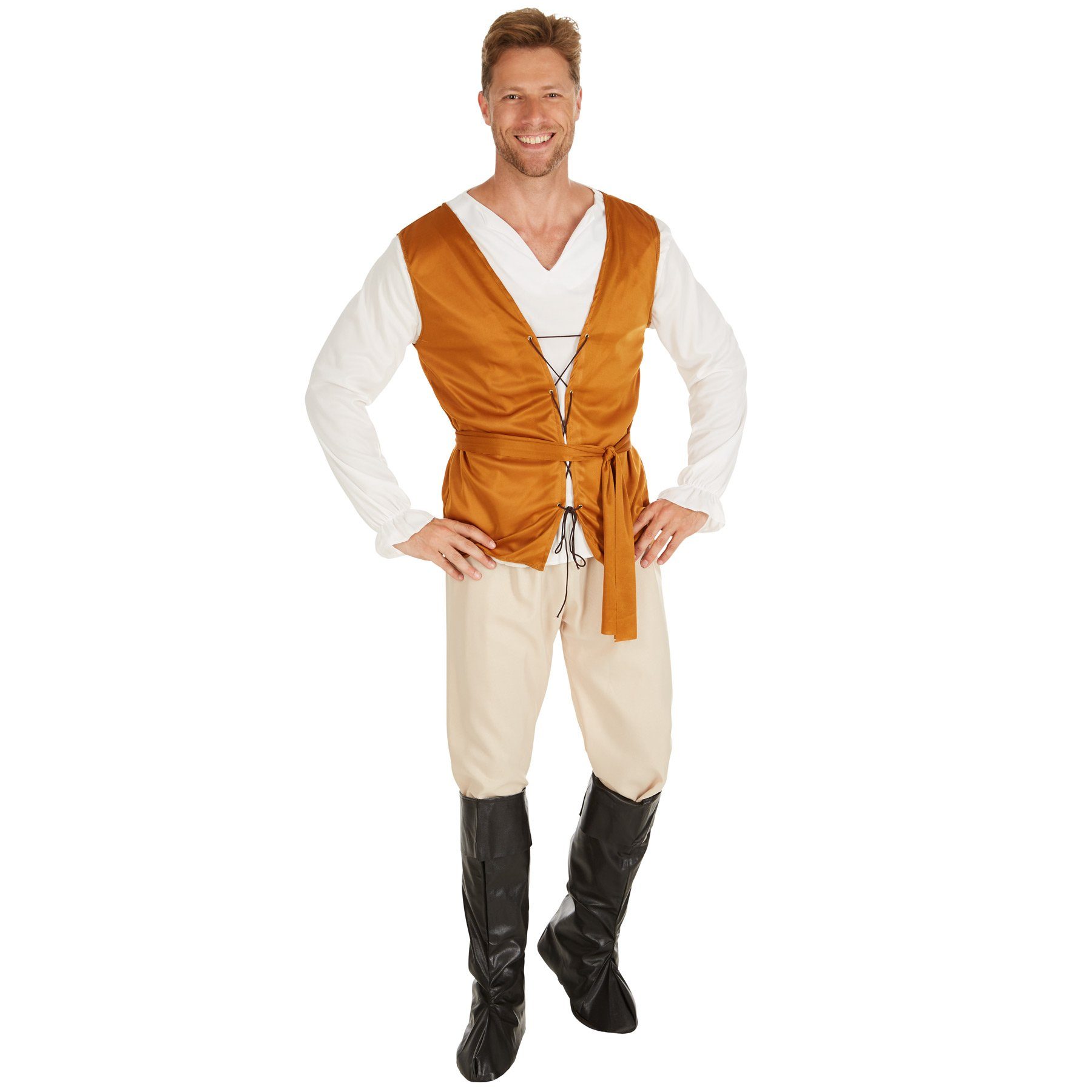 dressforfun Kostüm Herrenkostüm Bauer aus dem Mittelalter, Langarm-Shirt, Weste und bequeme Hose