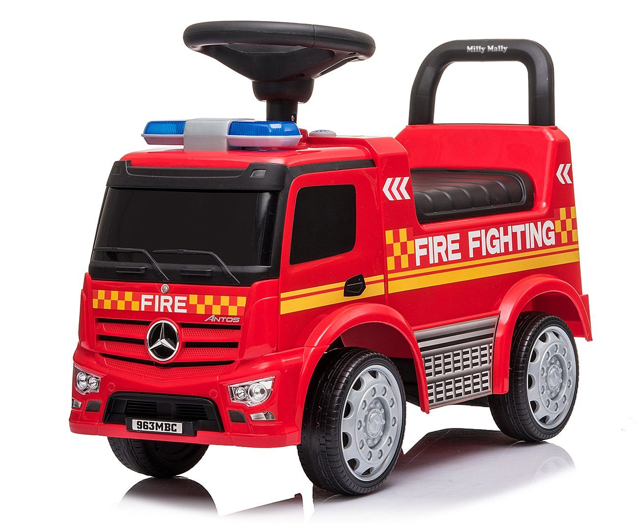 GOPLUS Mercedes Benz Rutschauto - Feuerwehrauto Mit Musik & Hupe