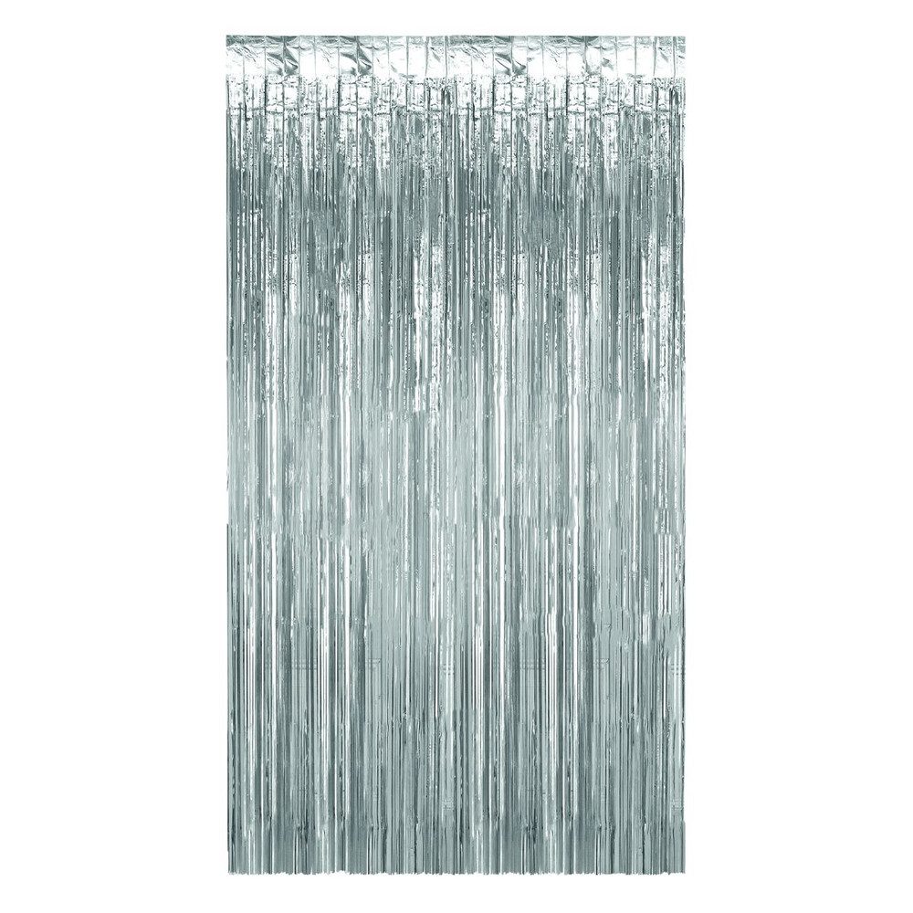 MICA Aufblasbares Partyzubehör Partyvorhang - silber - ca. 100 x 182 cm