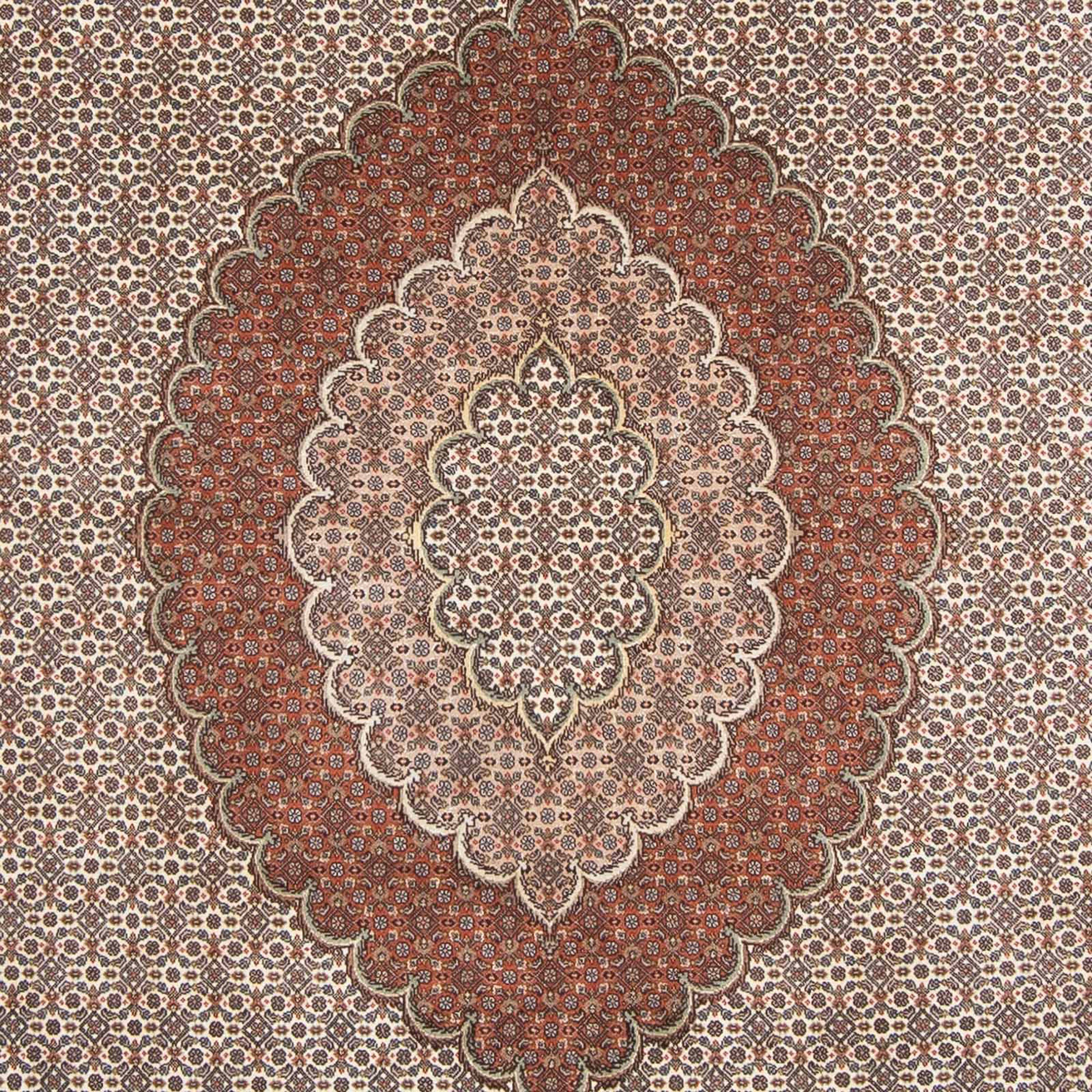 Orientteppich Perser - Täbriz - x 200 Zertifikat morgenland, mm, rechteckig, 10 Wohnzimmer, Einzelstück hellbraun, Höhe: Handgeknüpft, 300 cm - mit
