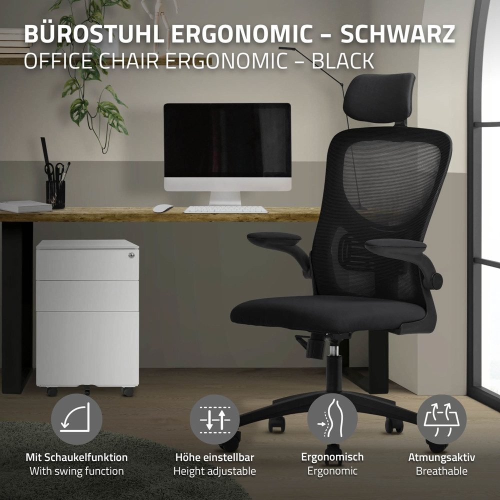ML-DESIGN Bürostuhl Schreibtischstuhl ergonomisch mit verstellbarer Kopfstü günstig online kaufen