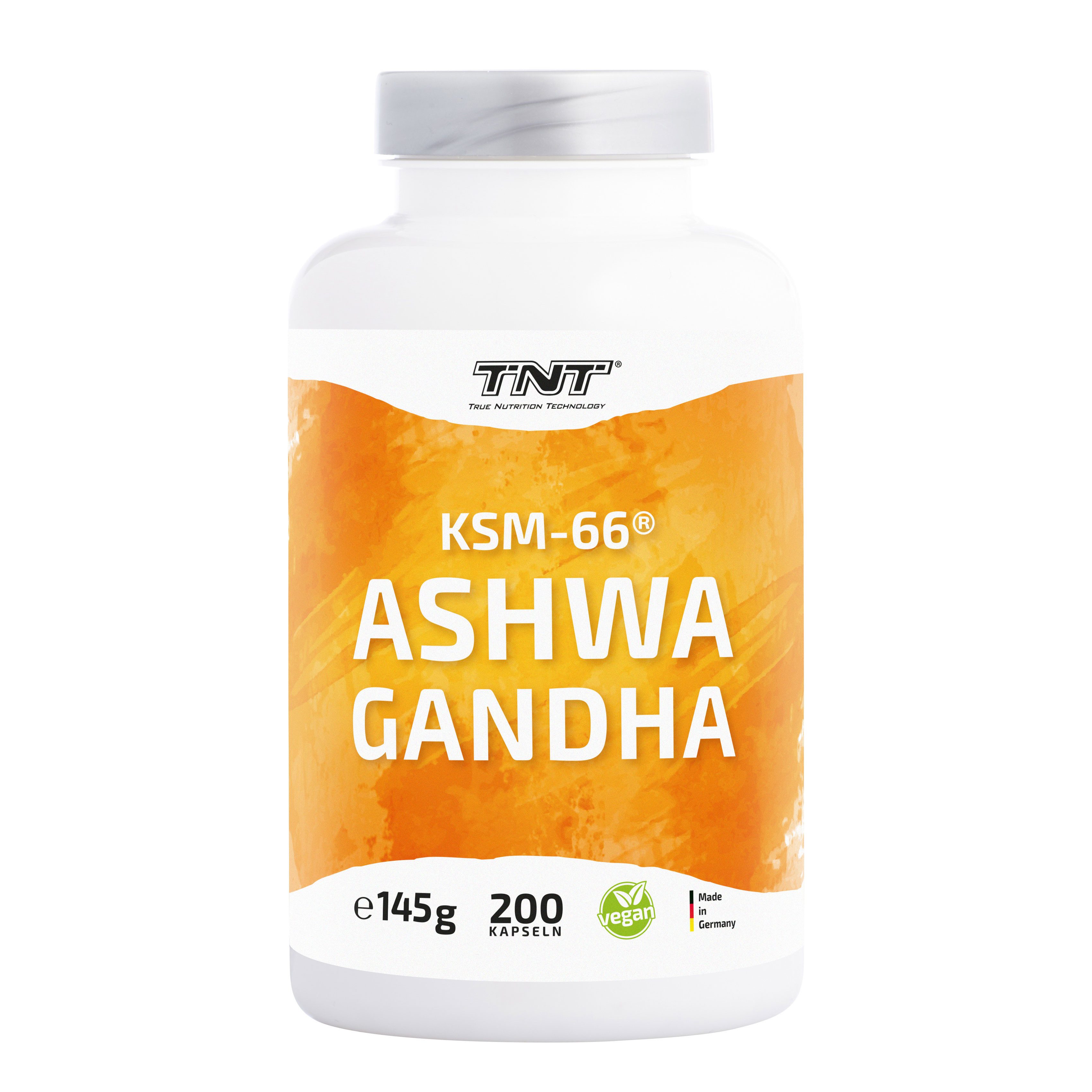 TNT (True Nutrition Technology) Ашвагандха - Premium-Rohstoff KSM-66® - 600mg pro Kapsel Kapseln, 200,00 St., 145 g