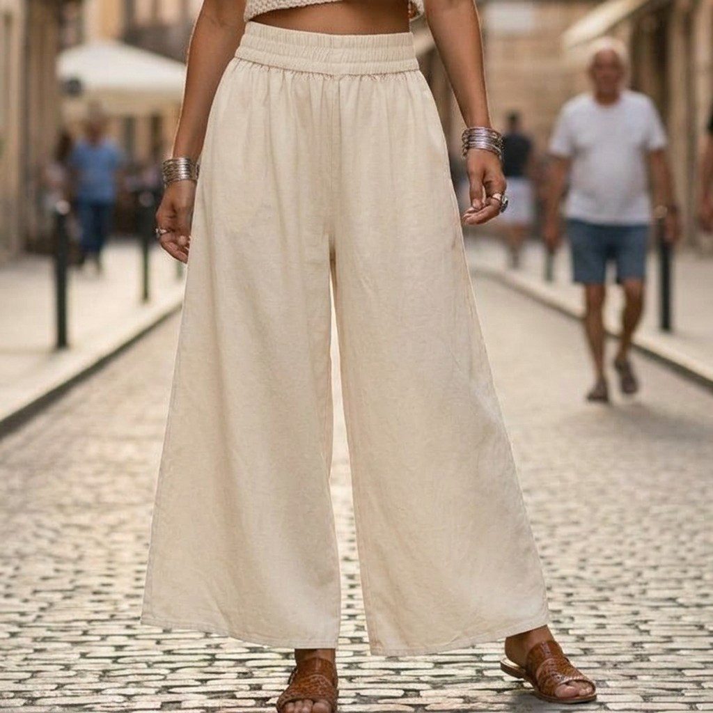 Guru-Shop Relaxhose Bequeme Palazzohose, weite Marlenehose, Boho.. alternative Bekleidung – Bild 2 von 5