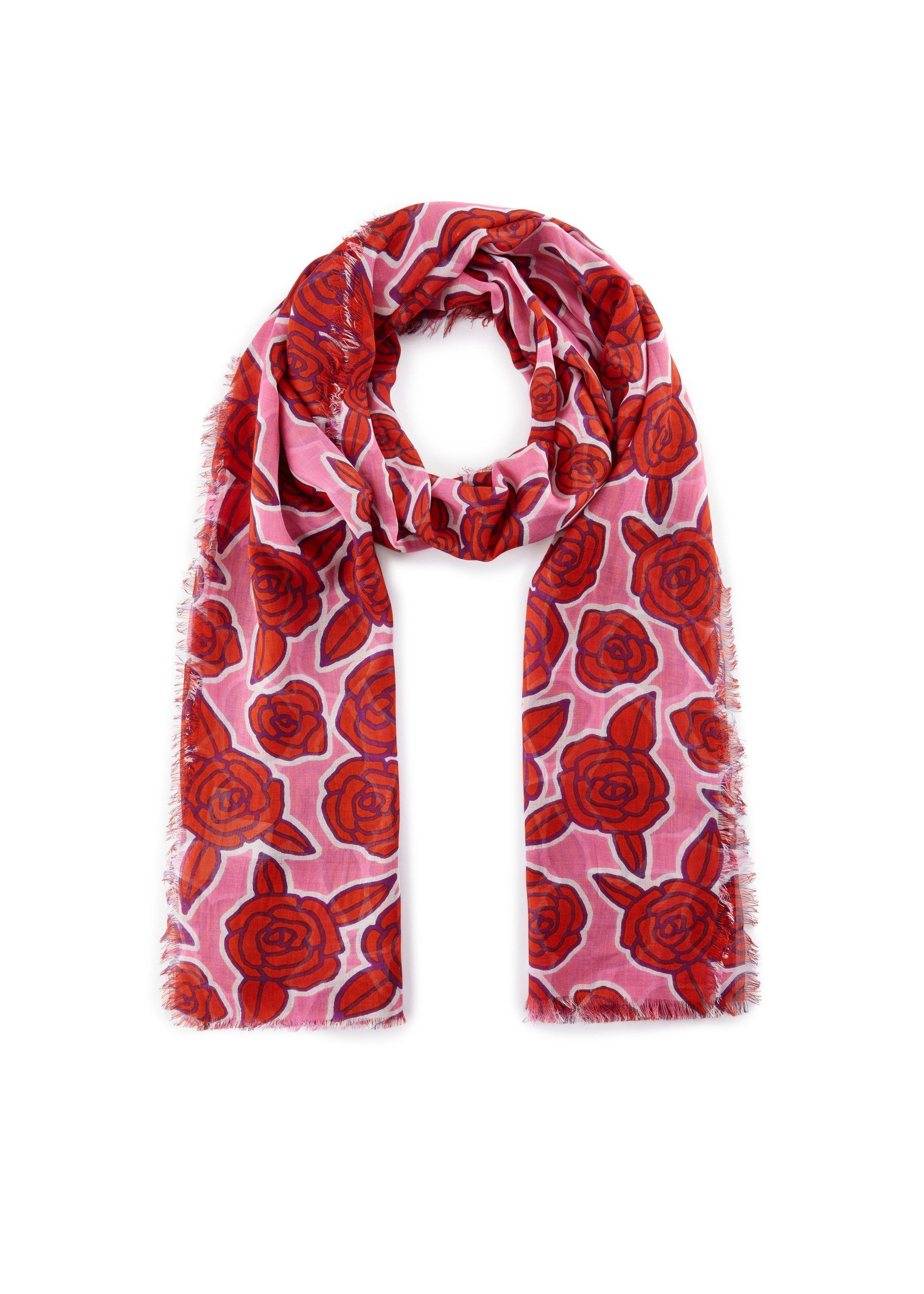 Modeschal Codello Schal mit Blumenmuster Farbe rot