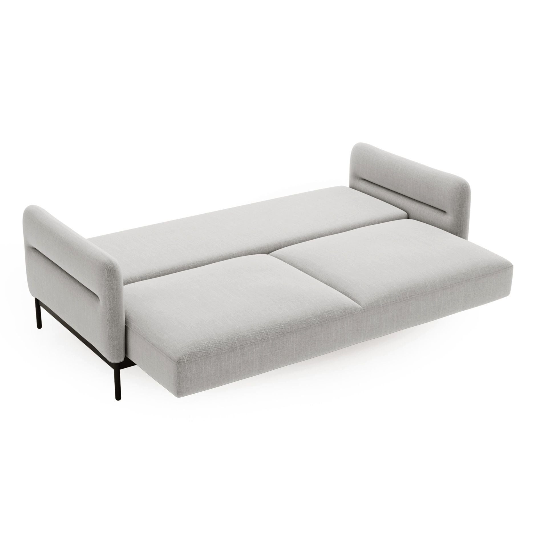 Selsey Schlafsofa SOLIANERO, mit Schlaffunktion, hohen Metallbeinen und herausziehbarem Kopfteil