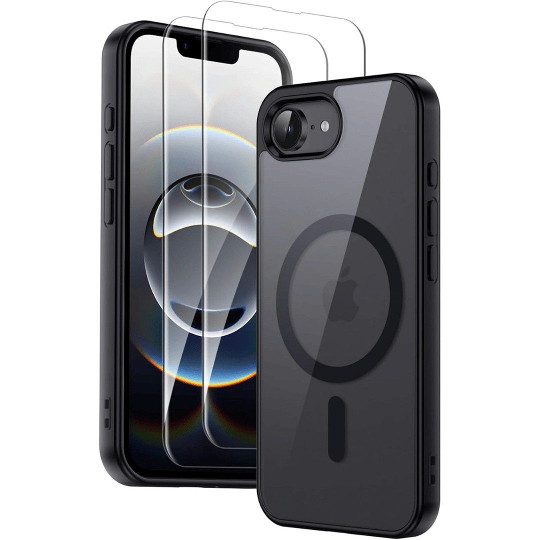 SmartUP Smartphone-Hülle + 2X Schutzglas für iPhone 16e MagSafe Panzerglas Panzerfolie Case 9H 6,1 Zoll, kompletter Rundumschutz, MagSafe-Technologie