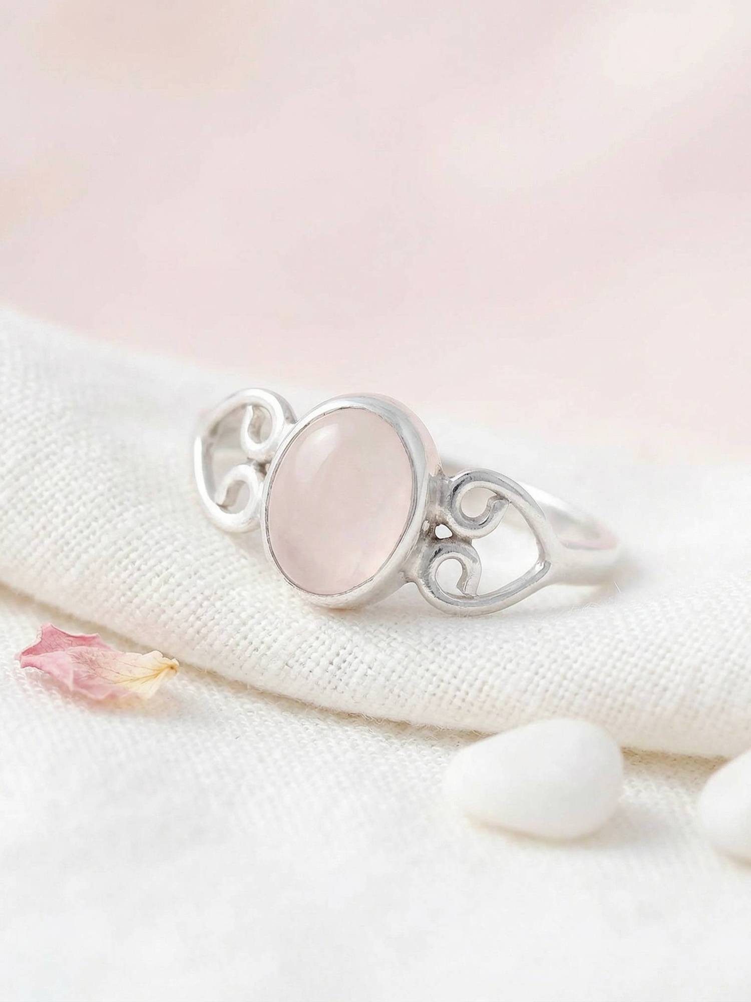 mantraroma Silberring ORITI aus 925 Silber mit Rosenquarz (Ring mit Schmuck günstig online kaufen