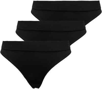ONLY Tangaslip ONLVICKY RIB S-LESS THONG 3-PK NOOS (Packung, 3-St)